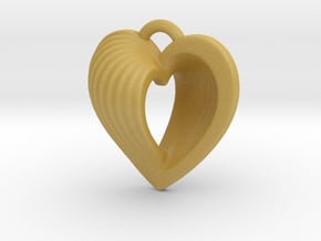 Heart Shell Pendant in Tan Fine Detail Plastic