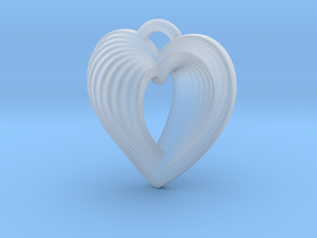 Heart Shell Pendant in Clear Ultra Fine Detail Plastic