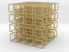 Interlocked Cubes in Tan Fine Detail Plastic