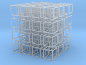 Interlocked Cubes in Clear Ultra Fine Detail Plastic