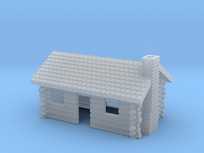 Log Cabin with chimney- Z scale in Clear Ultra Fine Detail Plastic