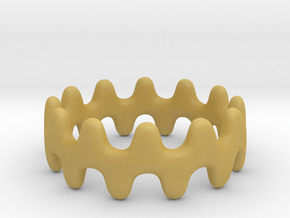 Artistic Wave Ring in Tan Fine Detail Plastic