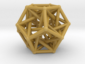 Dodecahedron & 5 tetrahedrons in Tan Fine Detail Plastic