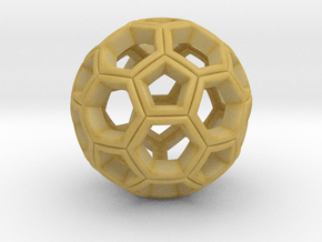 Soccer Ball Pendant in Tan Fine Detail Plastic