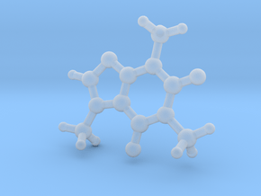 Caffeine Molecule Model Small in Clear Ultra Fine Detail Plastic