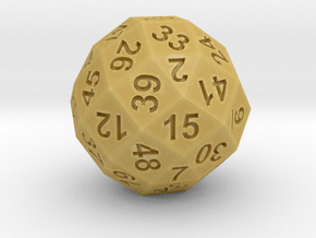 50-side dice (solid core) in Tan Fine Detail Plastic