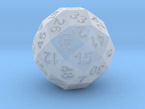 50-side dice (solid core) in Clear Ultra Fine Detail Plastic