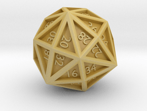 d48 - Disdyakis Dodecahedron in Tan Fine Detail Plastic
