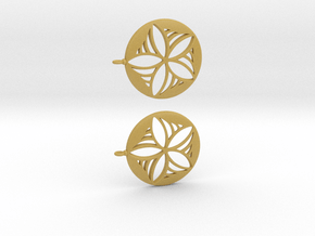 Star Pinwheel Earrings in Tan Fine Detail Plastic