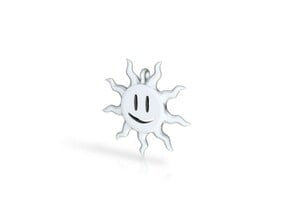 Smiling sun pendant in Clear Ultra Fine Detail Plastic