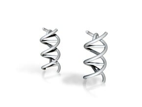 DNA Earrings in Clear Ultra Fine Detail Plastic