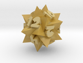 Compound of 5 Tetrahedra as d12 in Tan Fine Detail Plastic