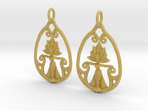 Art Nouveau Goddess of Progress Earrings in Tan Fine Detail Plastic