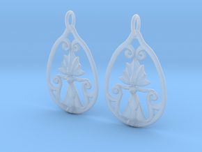 Art Nouveau Goddess of Progress Earrings in Clear Ultra Fine Detail Plastic