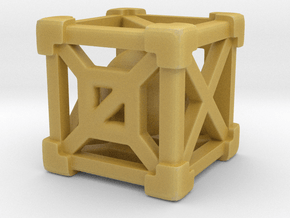 Cage 6-Sided Die - Full in Tan Fine Detail Plastic