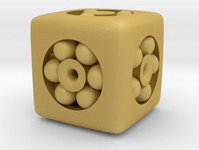 Ball Bearing 6-Sided Die (small) in Tan Fine Detail Plastic