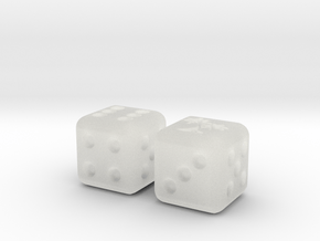 Tropical Pair O' Dice in Clear Ultra Fine Detail Plastic