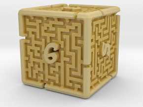 6 Sided Maze Die V2 in Tan Fine Detail Plastic