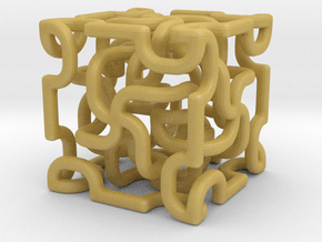 Complex cube 3 in Tan Fine Detail Plastic