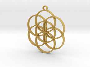 Seed of Life Pendant in Tan Fine Detail Plastic