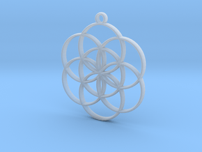 Seed of Life Pendant in Clear Ultra Fine Detail Plastic
