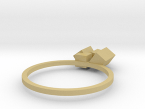 Cubes Ring 02 in Tan Fine Detail Plastic