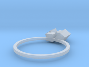 Cubes Ring 02 in Clear Ultra Fine Detail Plastic