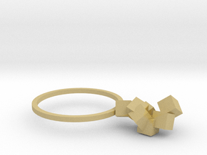 Cubes Ring 03 in Tan Fine Detail Plastic
