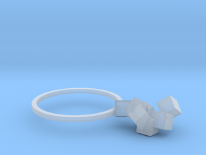 Cubes Ring 03 in Clear Ultra Fine Detail Plastic
