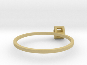 Cube Wireframe Ring in Tan Fine Detail Plastic