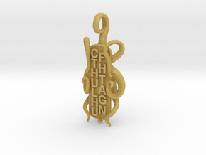 Cthulhu Fhtagn Pendant in Tan Fine Detail Plastic