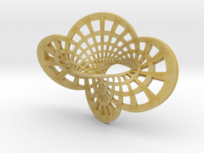 Round Möbius Strip (Small) in Tan Fine Detail Plastic