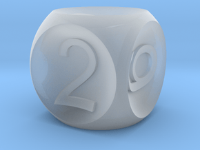 D6 Concave Dice in Clear Ultra Fine Detail Plastic