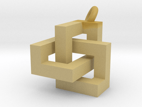 Cubic Knot Pendant 2 in Tan Fine Detail Plastic