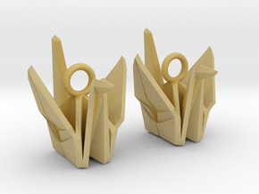 Origami Crane Earrings in Tan Fine Detail Plastic