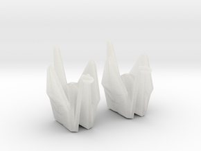 Origami Crane Bead Earrings in Clear Ultra Fine Detail Plastic
