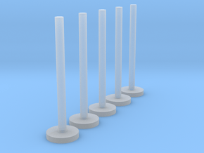 US103 - Wall Flagpole set (H0) in Clear Ultra Fine Detail Plastic