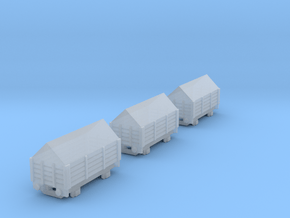 T-gauge 3 Salt trucks  - Custom Wheels, see descri in Clear Ultra Fine Detail Plastic