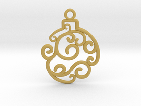 Holiday Swirl Ornament in Tan Fine Detail Plastic