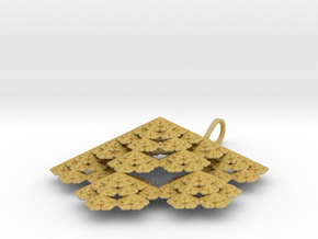 Snowflake fractal pendant / decoration by unellenu in Tan Fine Detail Plastic