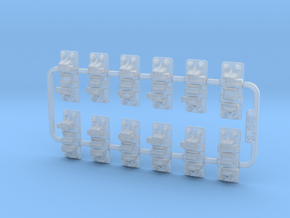 Check Rail Chairs 1.02mm in Clear Ultra Fine Detail Plastic