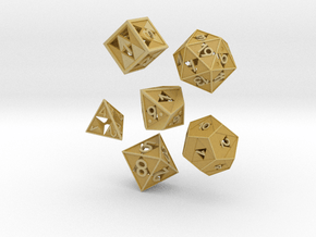Triforce dice 6 piece set in Tan Fine Detail Plastic