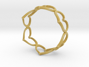 Hearts Bracelet 3inch in Tan Fine Detail Plastic