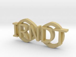 IRNDT Logo Key Fob 3/4" height in Tan Fine Detail Plastic