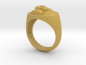Lion signet ring in Tan Fine Detail Plastic