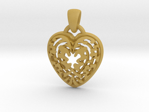 ButterFly Heart Pendant in Tan Fine Detail Plastic