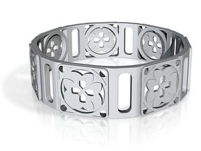Bangle - Eight Petals Crossed in Clear Ultra Fine Detail Plastic