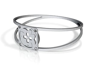 Elegant Bangle - Eight Petals Crossed in Clear Ultra Fine Detail Plastic