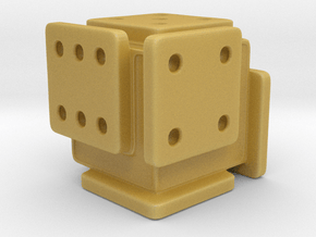 Shifted Die (Small) in Tan Fine Detail Plastic