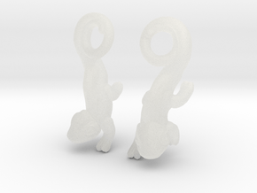 Chameleon Earrings in Clear Ultra Fine Detail Plastic